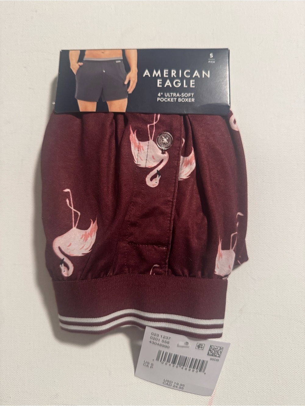 American Eagle Pocket Boxers Small Pink Flamingo